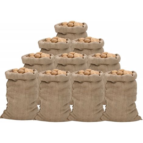 Jutesäcke, 10 Stück, 60 X 105 Cm, 100 % Jute, 340 G/m²
