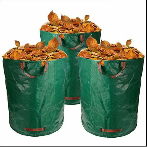 Grünabfallsäcke (3er-pack) Strapazierfähige Laubsäcke Ideal Zum Sammeln Von Ästen Und Grasschnitt Aus Dem Gartenabfall (grün)