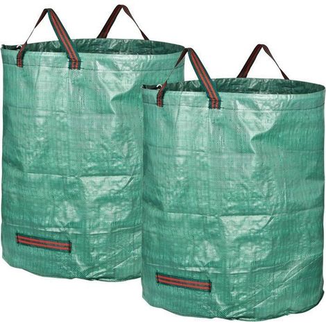 2x Gartensäcke – Reißfest – 150 G/m² Polypropylen – 272 L – 4 Griffe – H 76 Cm Ø 67 Cm – Ywey