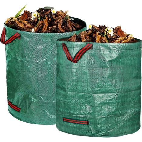 Gartenabfallsack – 272 L – Wasserdicht, Reißfest, Faltbar, Wiederverwendbar – Für Laub, Äste, Gestrüpp Und Pflanzenabfälle – 2er-pack