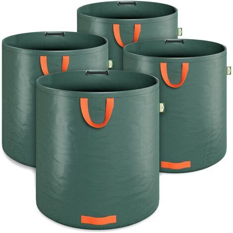4er-set Gartensäcke À 500 L – Maximale Traglast 50 Kg – Verstärktes, Wasserabweisendes Material – Faltbar Für Einfache Aufbewahrung