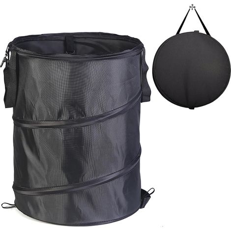 Oxford 37l Zusammenfaltbarer Schwarzer Gartenabfallsack, Mit Griffen, Robust Und Wiederverwendbar.