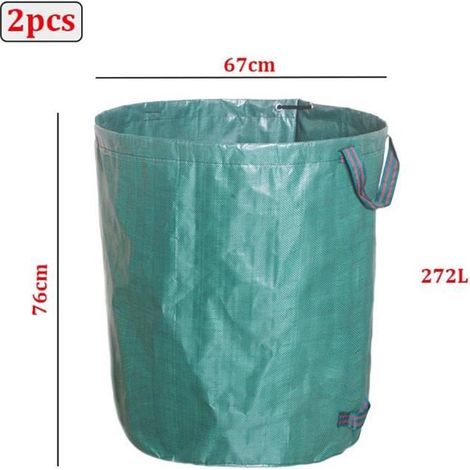 Set Mit 2 Tragbaren Gartensäcken – Strapazierfähige, Faltbare Gartenabfallsäcke 272 L – Laubsäcke