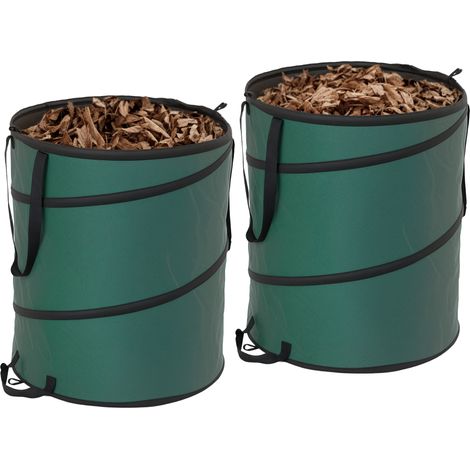 Wasserdichte Gartensäcke À 160 L Mit Stabilen Griffen, Grün