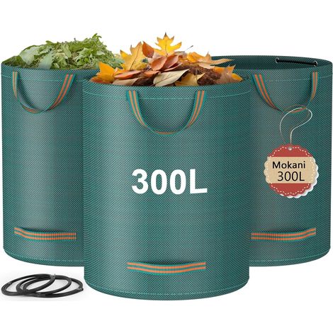 300-liter-gartenabfallsäcke, Robuste Gartenabfallsäcke Mit Griffen, Wiederverwendbare Gartenabfallsäcke, Faltbare Recyclingsäcke Für Laub, Müll, Gartenabfälle