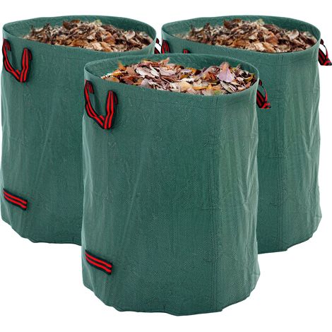 Set Mit 3 X 300-liter-bioabfallsäcken Mit Tragegriffen, Wiederverschließbar Und Wiederverwendbar, Ø 67 X 84 Cm, Grün