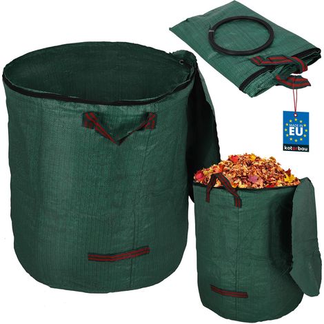 Reno® Zusammenklappbarer Runder Gartenkorb Für Laub Und Gras, Mit Reißverschluss, 272 L