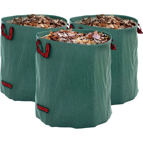 Gartenabfallsäcke, 272 L X 3, Robuste, Faltbare Und Wiederverwendbare Gartensäcke Mit Griffen Zum Beladen Mit Laub, Abfall, Schutt Und Anderen Grünabfällen.