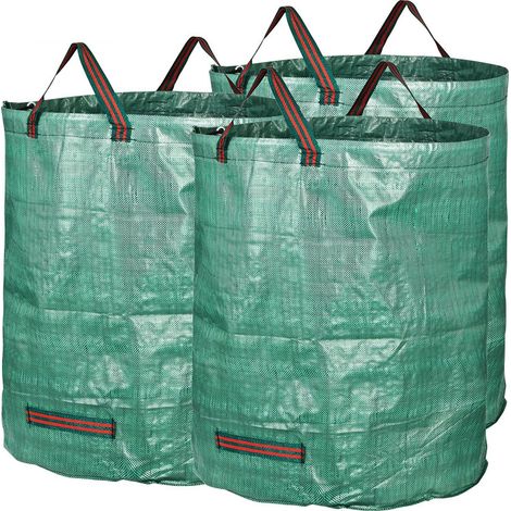 3 X 500l Gartensäcke - Wiederverwendbare Gartenabfallsäcke, Freistehend Und Faltbar - Müllsäcke Für Gartenabfälle, Rasenlaub, Grünschnitt