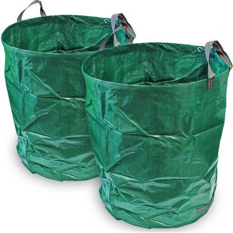Campteck 2x 500l Hochleistungs-gartenabfallsäcke, Wiederverwendbare Gartensäcke Für Gras Und Laub - Ywey