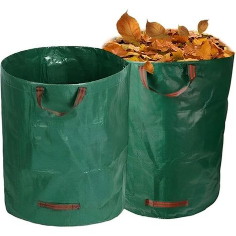 Green Leaf Müllsäcke 80x80cm, 2er-pack, 400l, Wiederverwendbar, Geeignet Für Rasenflächen, Gärten Und Campingplätze.