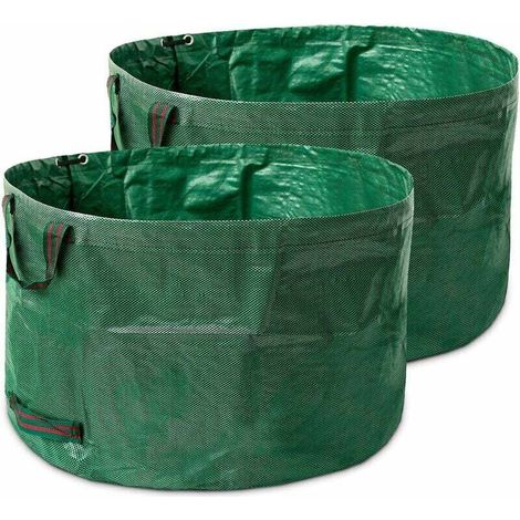 Reno-set Mit 2 Robusten, Selbsttragenden, Starken Und Faltbaren Polystyrol-grünabfallsäcken Mit Griffen Für Gartenabfälle Und