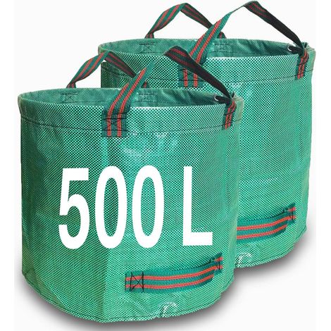 Hochfeste Polypropylen-gartensäcke – 2er-pack À 500 L – Grün