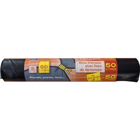 Schuttsack 50 L X 5 Schwarz 100 Μm - Publi Embal