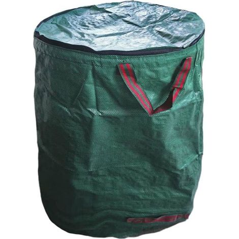 Kkvogmle Polypropylen-gartenabfallsack Mit Deckel, 272 L, Grün, Etikett.