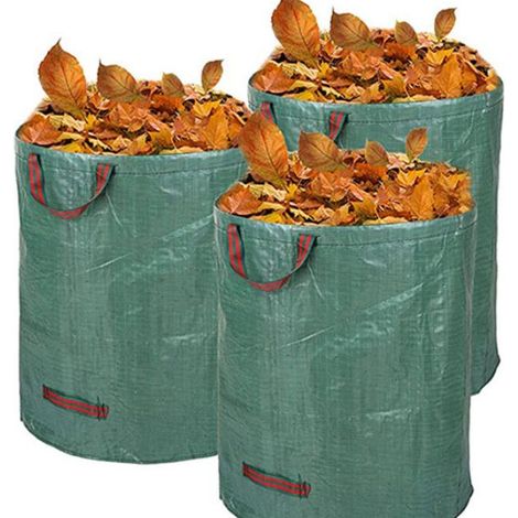 Müllsack, Gartensack, Aufbewahrungssack Für Laubabfälle, Pflanzensack, Pp-müllsack, Dick Gewebt, Für Äste Und Blätter, 272 L, 67 X 76 Cm, Dreiteilig