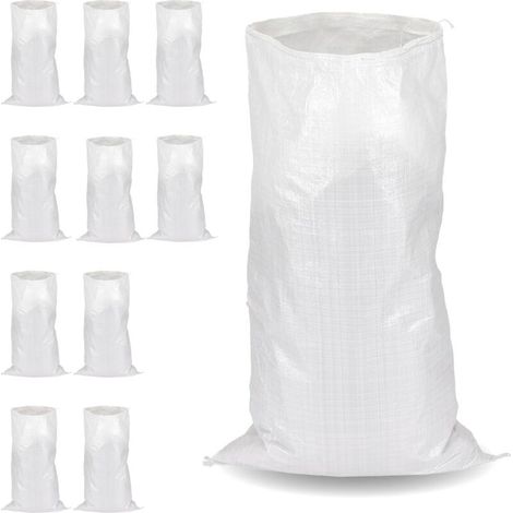 Flandria 10 Polypropylen-bauschuttsäcke 55x95 Cm, Stark (55 Kg) Und Wiederverwendbar, Für Baustellen, Sand, Erde, Kies, Grünschnitt