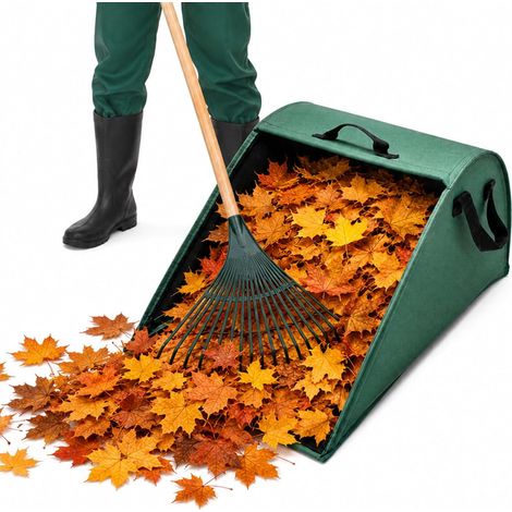 100-liter-gartenabfallsack, Reißfestes 150-g/m²-gewebe, Laubsammler Mit 3 Griffen Und Abgerundeter Kante, Für Laub, Abfall Und Recycling