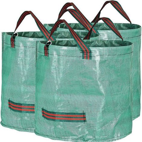 Gartensack, 3er-set, 120 L, Grünschnittsack, Grassack, 4 Griffe