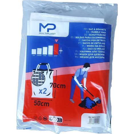 Multiplast Bauschuttsack Multiplast H.50 X B.40 Cm 80l Weiß