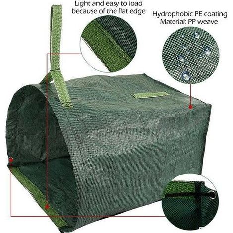 Gartensack – Zwei Positionen (aufrecht, Flach) – Robust Und Wiederverwendbar – Lässt Sich Zum Einfachen Verstauen Zusammenfalten
