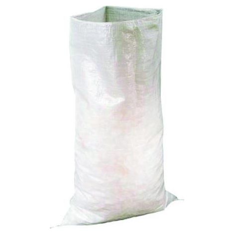 Packung Mit 10 Weißen, Gewebten Polypropylen-bauschuttsäcken – 55 X 95 Cm – 50 Kg Fassungsvermögen – Bau- Und Abbrucharbeiten