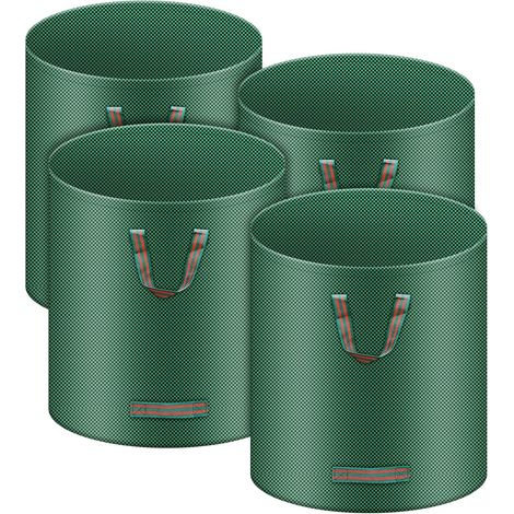 4 X Reißfeste Gartensäcke, 272 L Gartenabfallsäcke, Freistehend, Großer Sack Mit Griffen, Wasserdicht, Faltbar Und Wiederverwendbar, Gartenpflanzensack 150 G/m² (4)