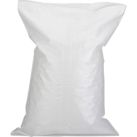 Vurahome – 10 Bauschuttsäcke, 50 X 80 Cm, 55 Kg. Für Bau- Und Industrieabfälle. Strapazierfähig Und Wiederverwendbar. Weißes, Gewebtes Polypropylen. Geeignet Für Kies, Sand, Laub Und Kieselsteine.