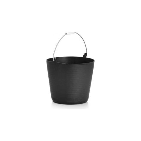 Schwarzer Kunststoffkorb Mit Metallgriff, 26 Liter, Cap26am Plasvidavi
