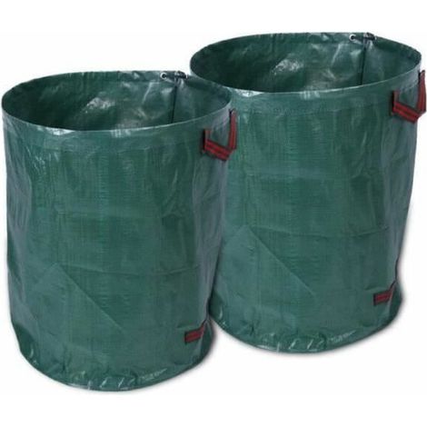 Royaluxe – Set Mit 2 Grünen Garten-müllsäcken, Robust, 270 L, Max. 50 Kg, Für Den Außenbereich