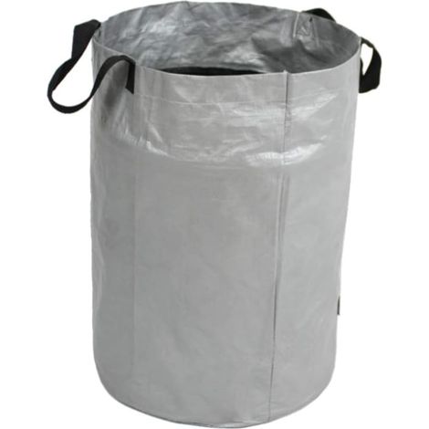 Großer, Wiederverwendbarer Gartenabfallsack, Aufbewahrungssack, Faltbarer Müllsack, Reißfest, Gras- Und Laubsack, Grau (63 X 45 Cm), 100 L