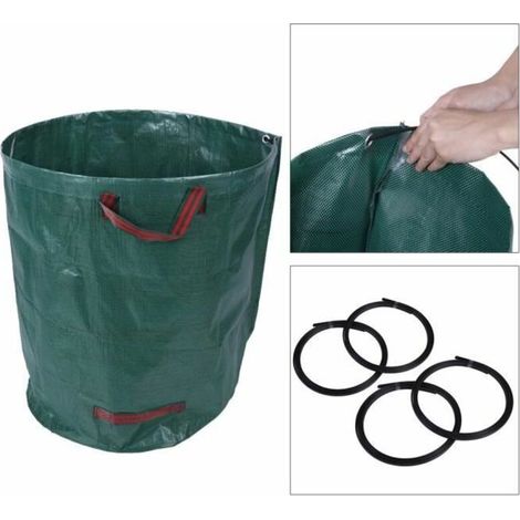 Tragbare, Gewebte Müllsäcke Aus Gartengras Für Den Außenbereich