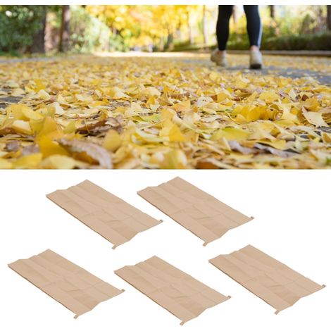5er-packung Faltbare Kraftpapier-verbundsäcke, Wasserdicht, 100 X 50 Cm, Zur Aufbewahrung Von Grünabfällen Im Garten