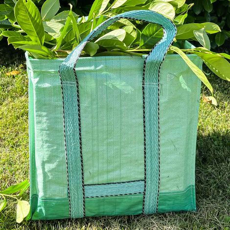 Tecplast Verstärkter Grünschnittsack 148l - Sc175jd - Quadratisch - Grün - Pro Qualität - Faltbarer Gartensack Für Pflanzen
