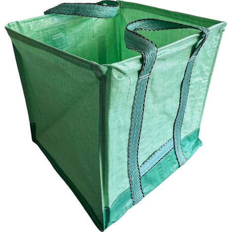 Tecplast Verstärkter Abfallsack 148l - Sc175mu - Quadratisch - Grün - Profiqualität - Faltbarer Und Wiederverwendbarer Sack Für Transport Und Sortierung