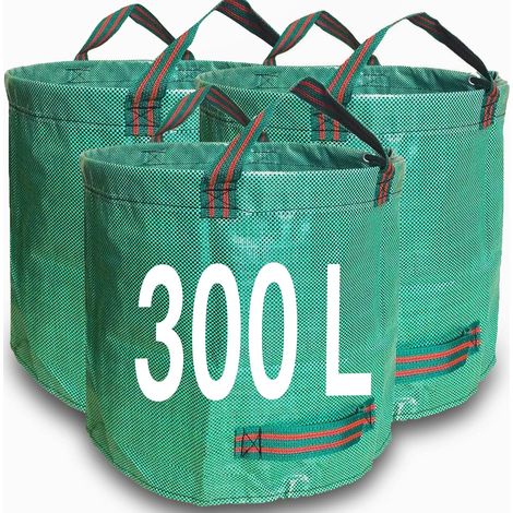 Reno-sacs Ultra-resistente Bioabfallsäcke 300 Liter - 3er-pack Wiederverwendbare Säcke - Industriegewebe Mit Griff - Säcke Für Bioabfall/