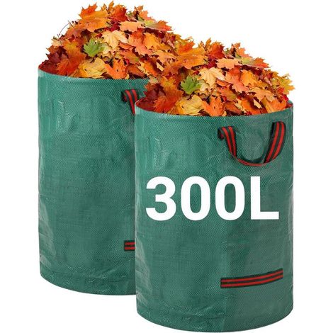 Hochleistungs-gartenabfallsäcke 300lx2 Wiederverwendbare Gartensäcke Mit Faltbaren Und Wiederverwendbaren Griffen Industriegewebe Für Laub, Abfall Und Unrat