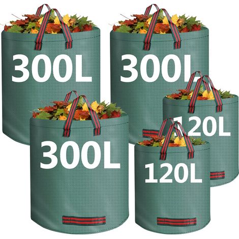 Lot Von 5 Gartenbeuteln, 300 X 3 Und 120 X 2, Gartenbeutel Mit Gegenständen, Wiederverwendbaren Gegenständen, Zum Sammeln Von Gegenständen, Abfällen Und Feigen