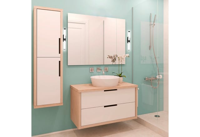 Spiegelleuchte - 7W, 690lm, LED, IP44, 40cm, neutralweiß, schwarz