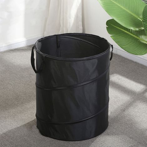Royaluxe – Robuster, Wiederverwendbarer 85-liter-gartenbeutel Mit Pop-up-funktion (ø45 X 55 Cm) Für Camping, Gartenarbeit, Picknicks Und Gartenabfälle Im Freien. (schwarz)