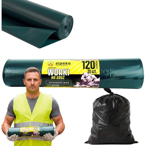 120-liter-bauschuttsäcke Aus Schwarzem Ldpe, 20er-packung