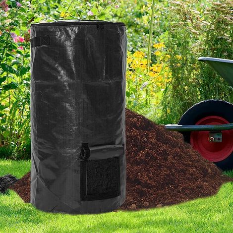 Kompostbeutel Mit Reißverschluss Und Düngerbehälter – 15 Gallonen (ca. 15 Liter) Für Garten Und Hof, Wiederverwendbarer 2-in-1-behälter, 35 X 60 Cm