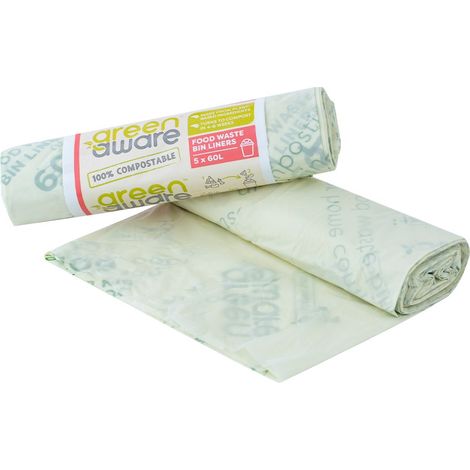 Greenaware 60l Kompostierbare Müllbeutel, 5er-packung
