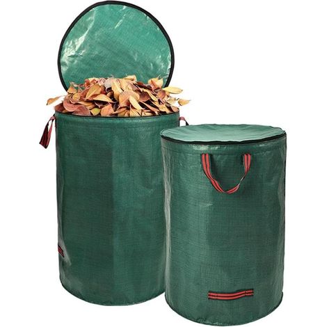 Wiederverwendbare Gartenabfallsäcke – 120-liter-gartenabfallbehälter Mit Deckel, Großer Sack Für Laub