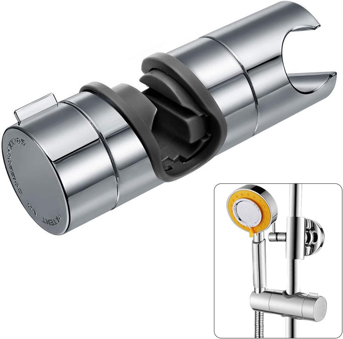 Universal Handbrause Halterung, Verstellbar Duschhalterung, 360° Drehbar Brausehalter Für Slide Bar 18-25 Mm Außen Durchmesser, Abs Grade Kunststoff, Verchromt