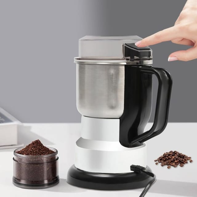 300w Elektrische Getreidemühle Aus Edelstahl Mit Kupfer-motor, Multifunktionale Gewürzmühle Mit Transparenter Deckel, 500ml Ultrafeine Kaffeemühle Für Kaffeebohnen, Gewürze, Getreide, Nüsse