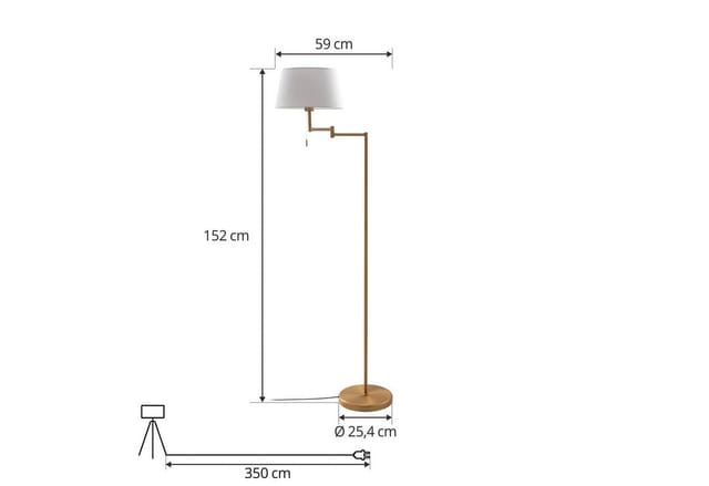 Stehlampe 'Ismene' aus Metall für Wohnzimmer & Esszimmer von Lindby