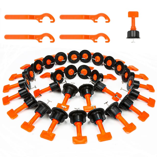 Randaco - Swanew 220 Stück Fliesen Nivelliersystem Kit Wiederverwendbar Fliesen Nivellierer Set Verstellbar Fliesen Abstandshalter Mit Spezialschlüssel Fliesenkreuz Fliesen Leveling System
