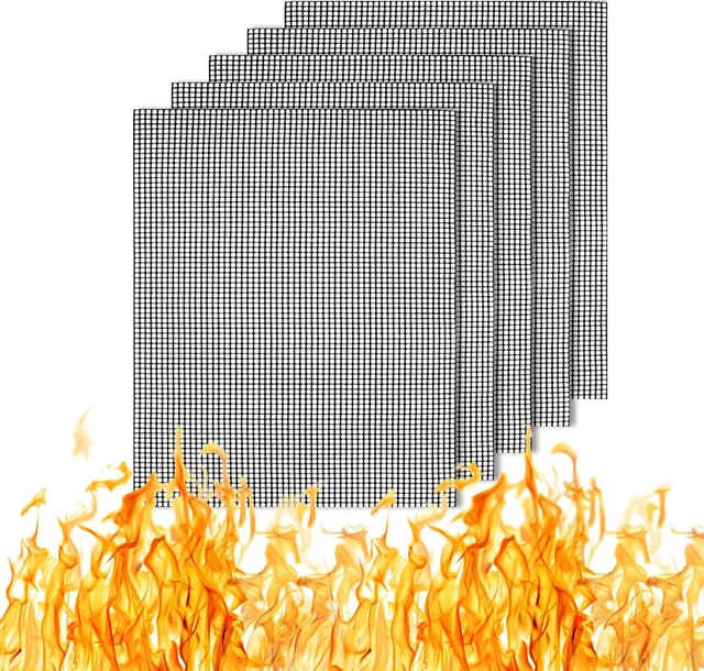 Ccykxa Grill-netzmatte, 5 Stück, Antihaft-grillmatte, Wiederverwendbare Bbq-grillmatten, Langlebige Barbecue-netz-kochmatte Für Holzkohle, Gas, Elektrogrill, Kochzubehör Zum Grillen