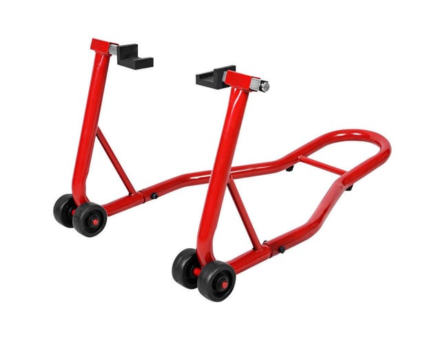 Motorradstaender Hinten Montagestaender Motorrad Staender Halter Radhalter Fuer Hinterrad Hinterradstaender Breitenverstellbar Rot - Costway